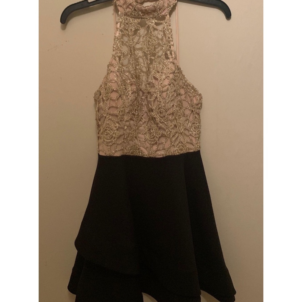 Dillards gold sequin party dress